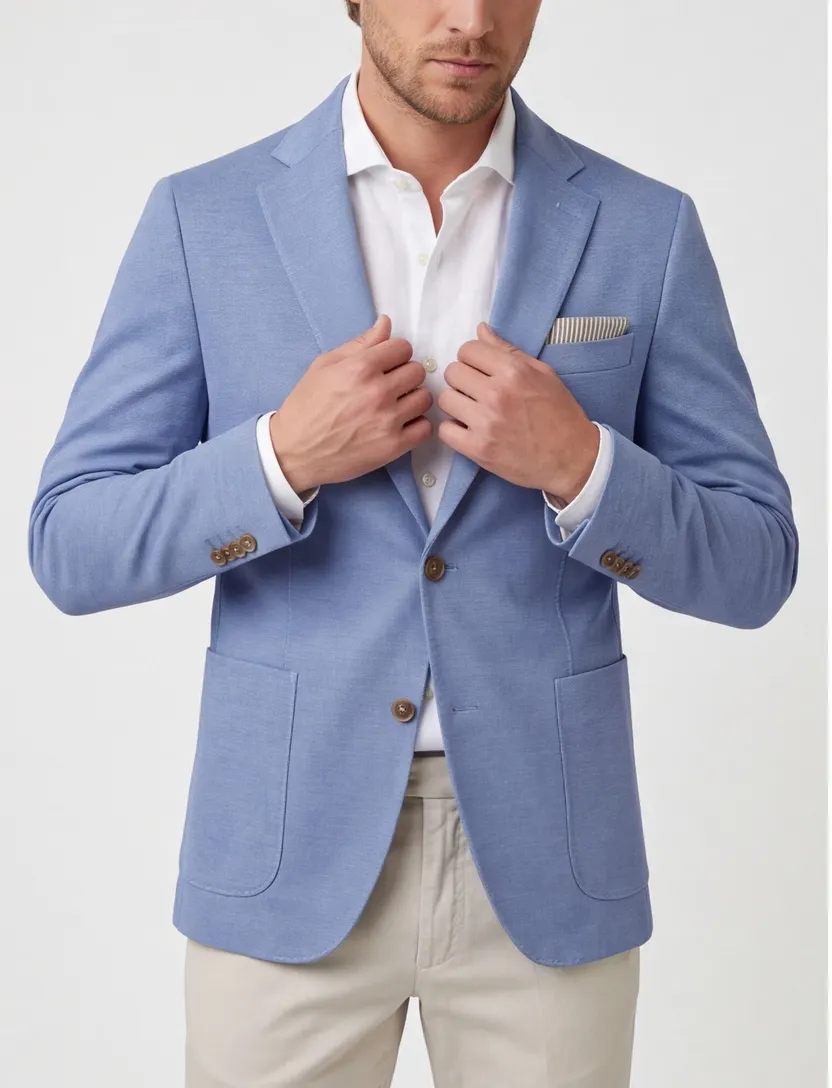 Portofino Lommer colbert borstzak katoen blauw