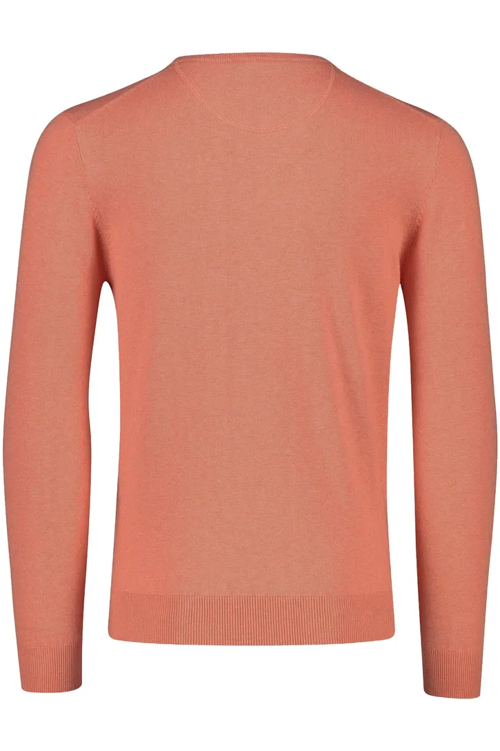 katoenen Portofino trui v-hals effen oranje