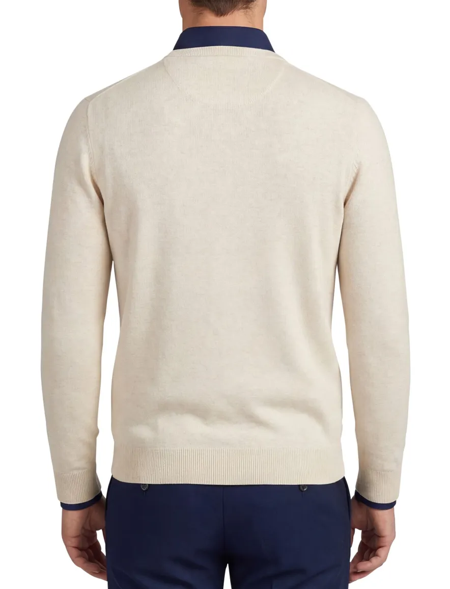 Portofino trui v-hals Vince beige