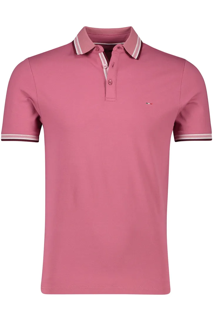 Portofino polo normale fit roze effen roze knopen