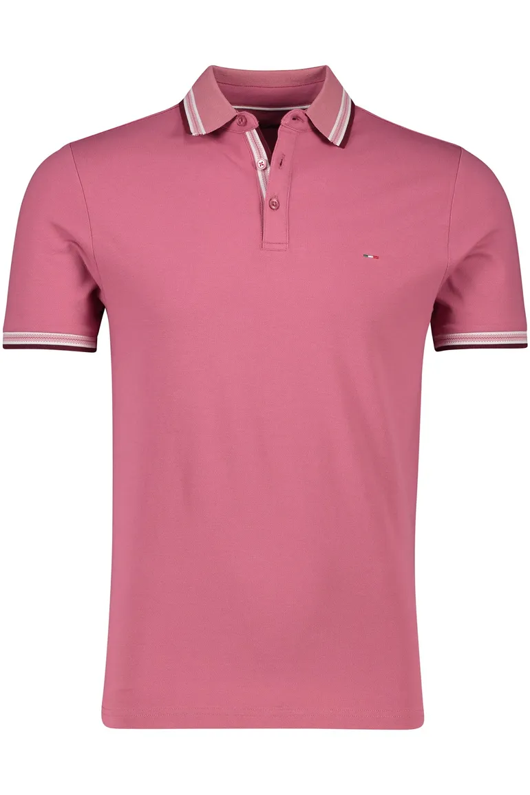 Portofino polo normale fit roze katoen roze knopen