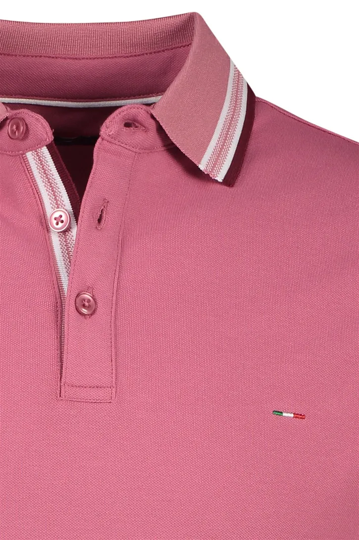 Portofino polo normale fit roze effen roze knopen
