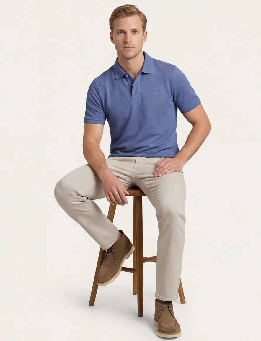 Portofino polo blauw Fang Pique