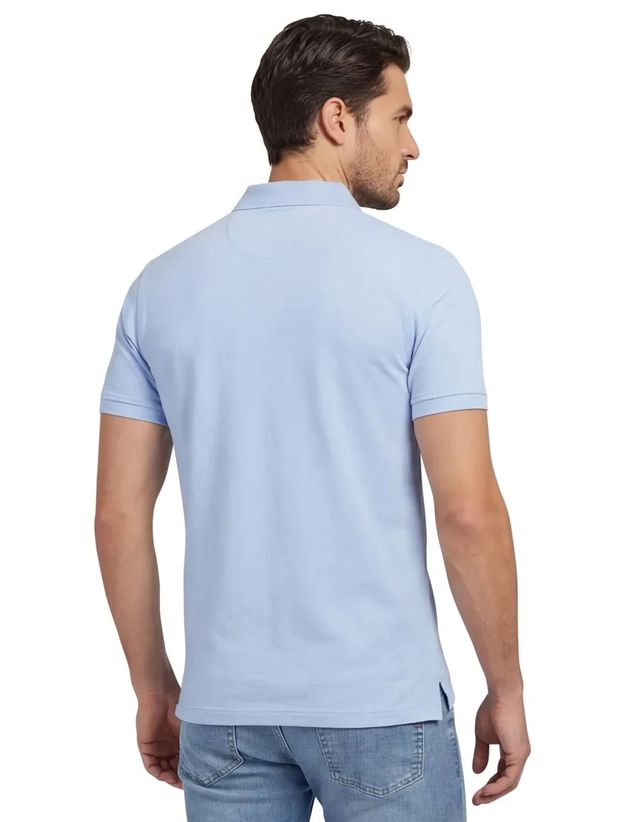 Portofino polo normale fit lichtblauw gemêleerd 2 knoops