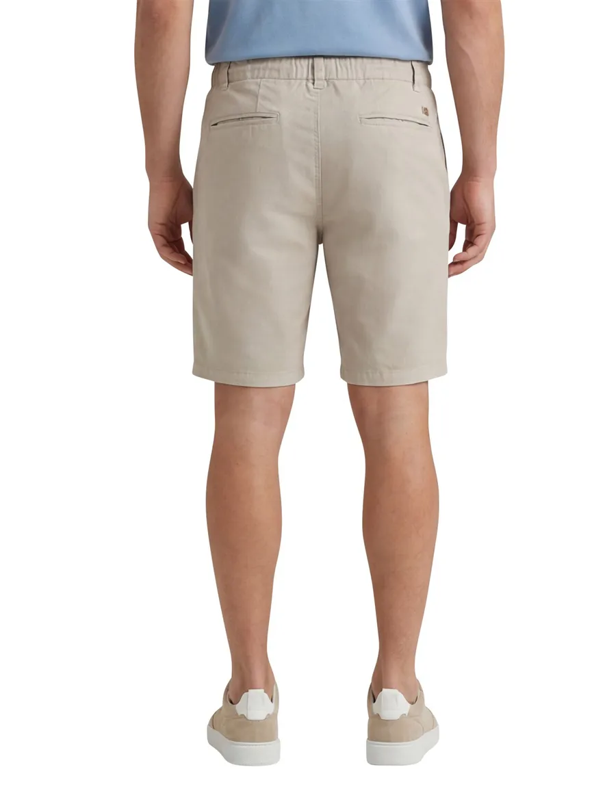 Beige Portofino katoenen elastische band korte broek