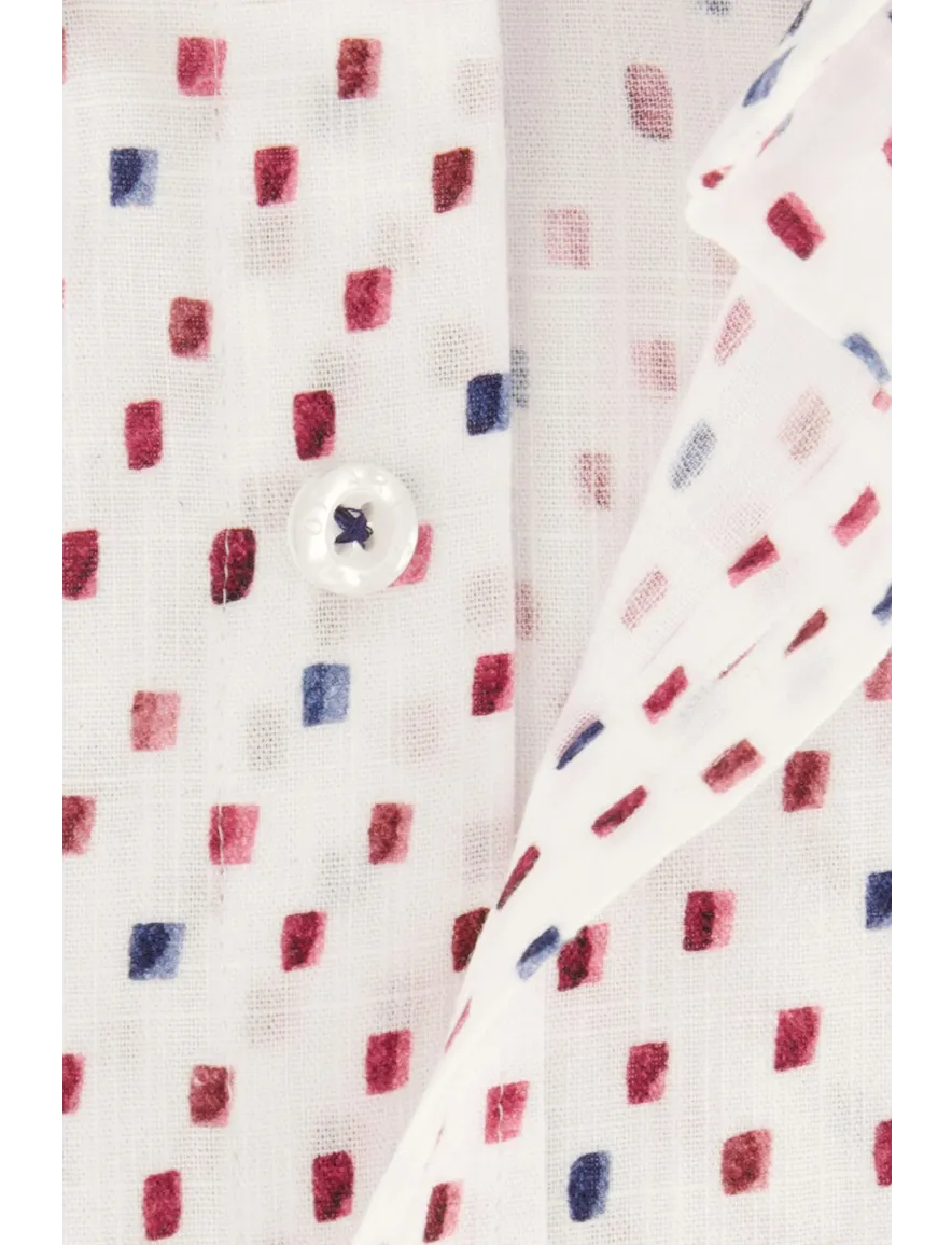 State of Art Shirt korte mouw overhemd wit geprint