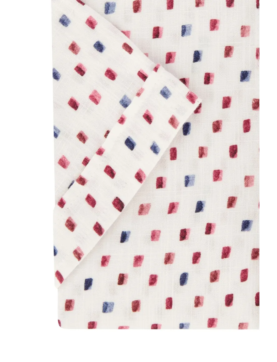 State of Art Shirt korte mouw overhemd wit geprint