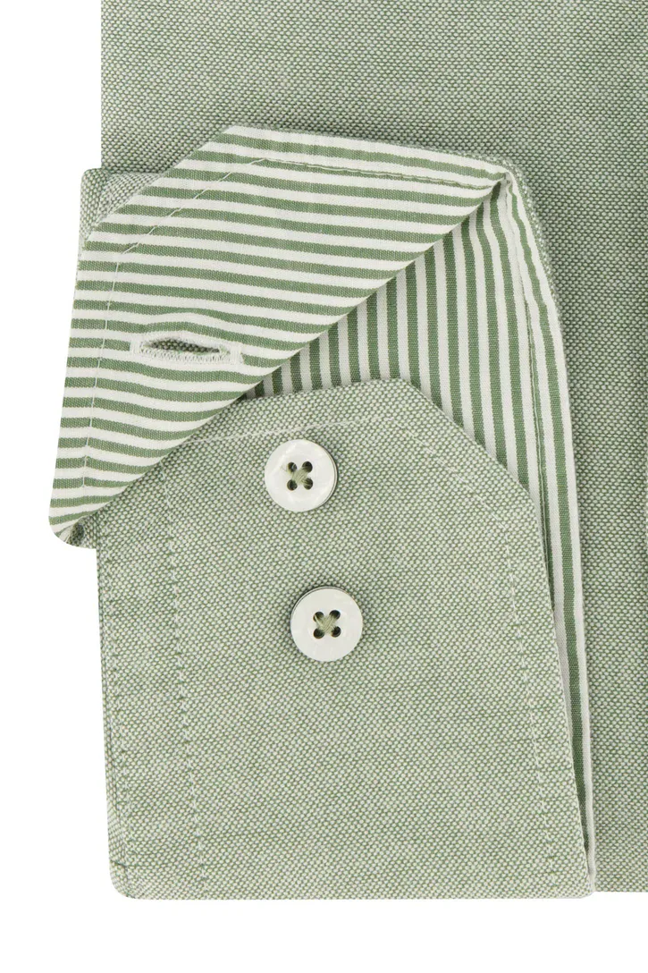 Overhemd State of Art casual wijde fit groen borstzak