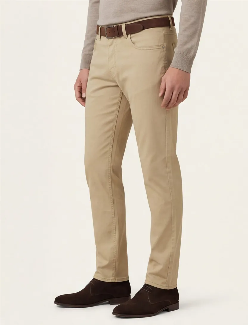 Pierre Cardin Lyon tapered 5-p pantalon Futureflex camel