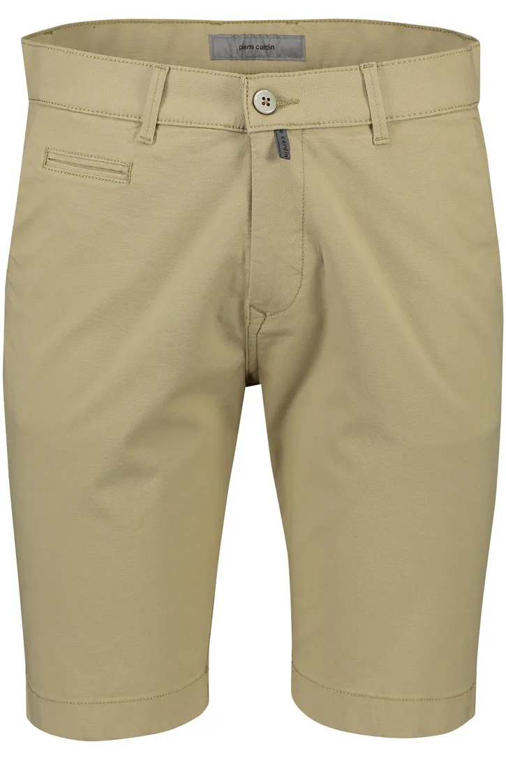 Pierre Cardin Bermuda effen beige Lyon katoen