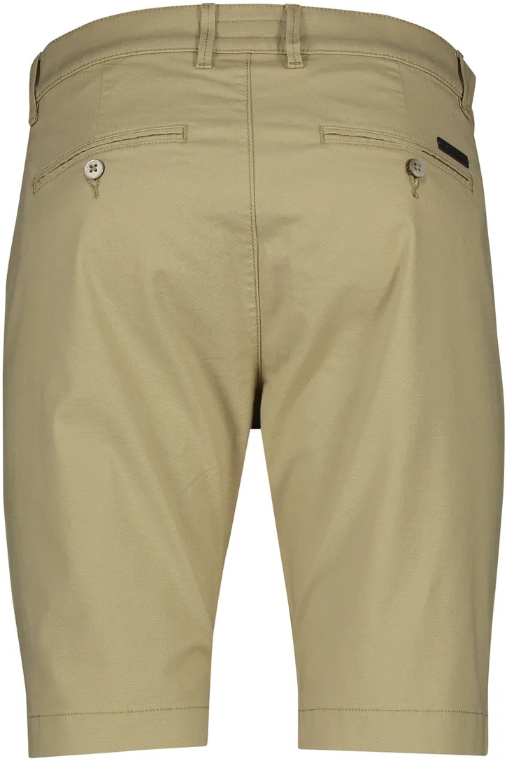 Pierre Cardin Bermuda effen beige Lyon katoen