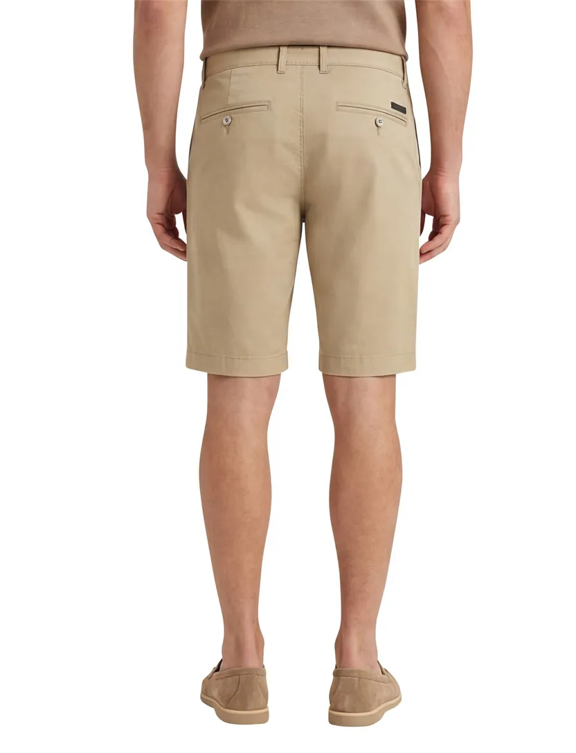 Pierre Cardin Bermuda effen beige Lyon katoen