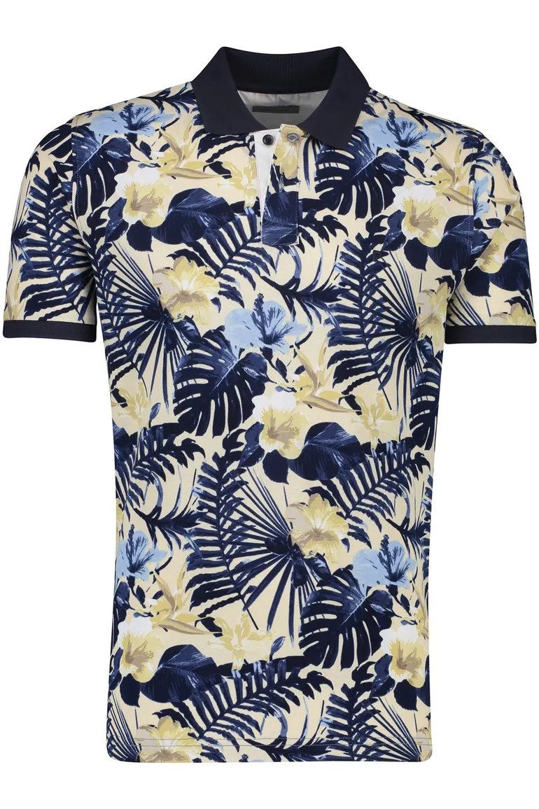 Pierre Cardin polo normale fit donkerblauw geprint