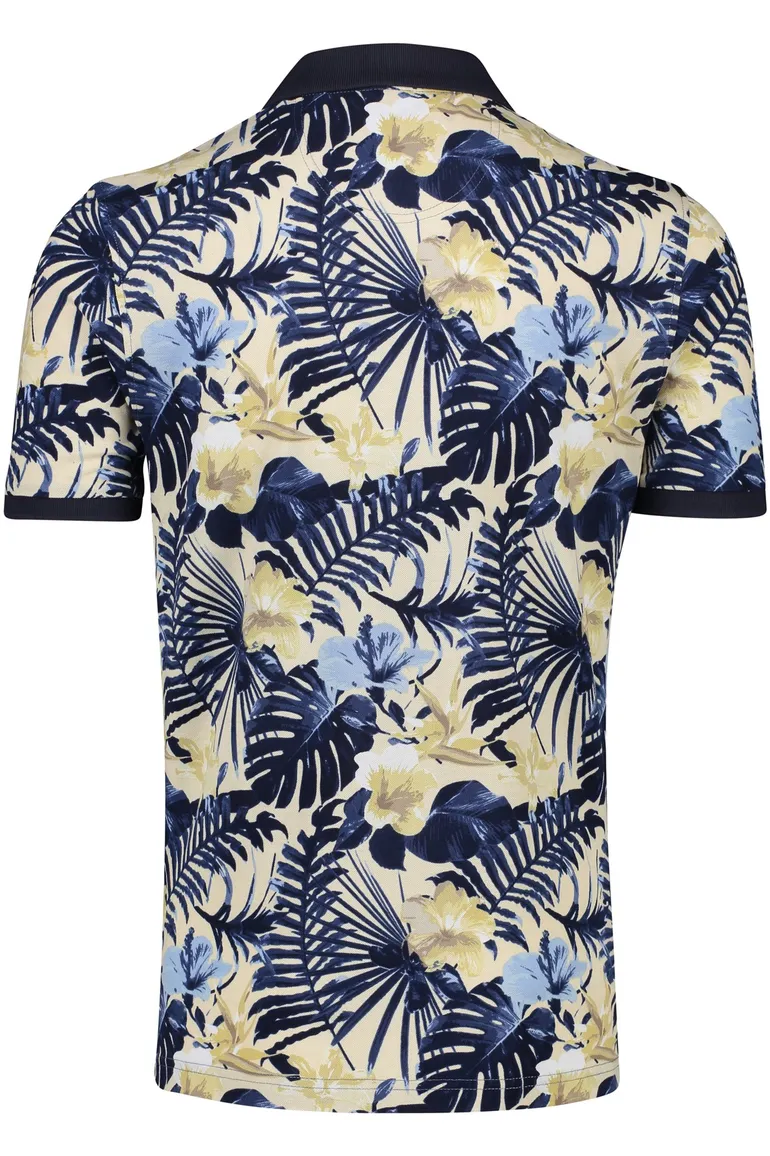 Pierre Cardin polo normale fit donkerblauw geprint