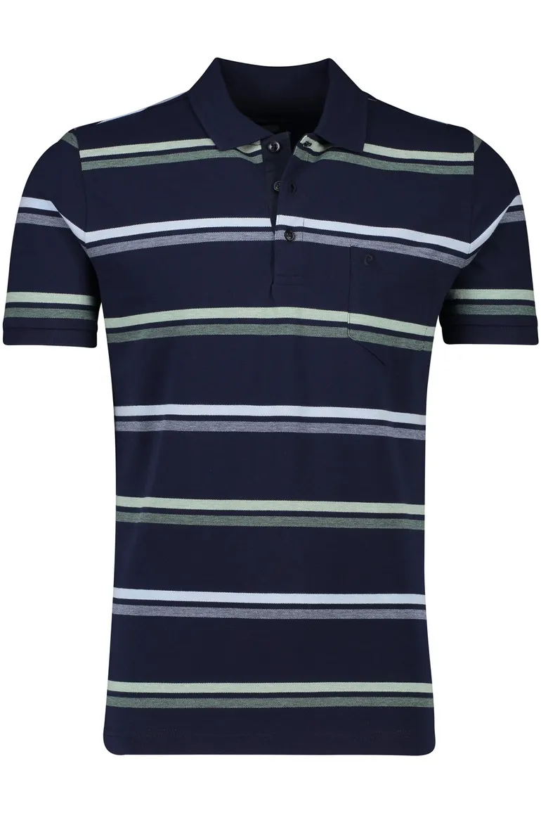 Pierre Cardin poloshirt donkerblauw gestreept