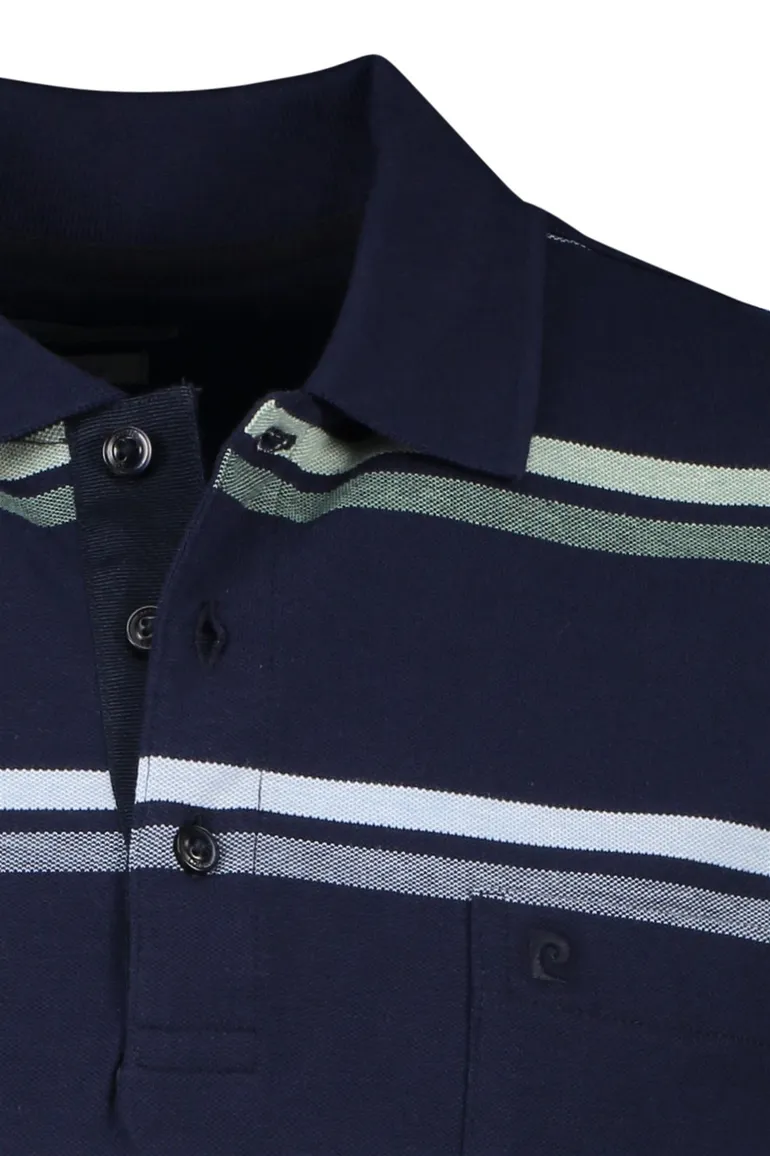 Pierre Cardin poloshirt donkerblauw gestreept