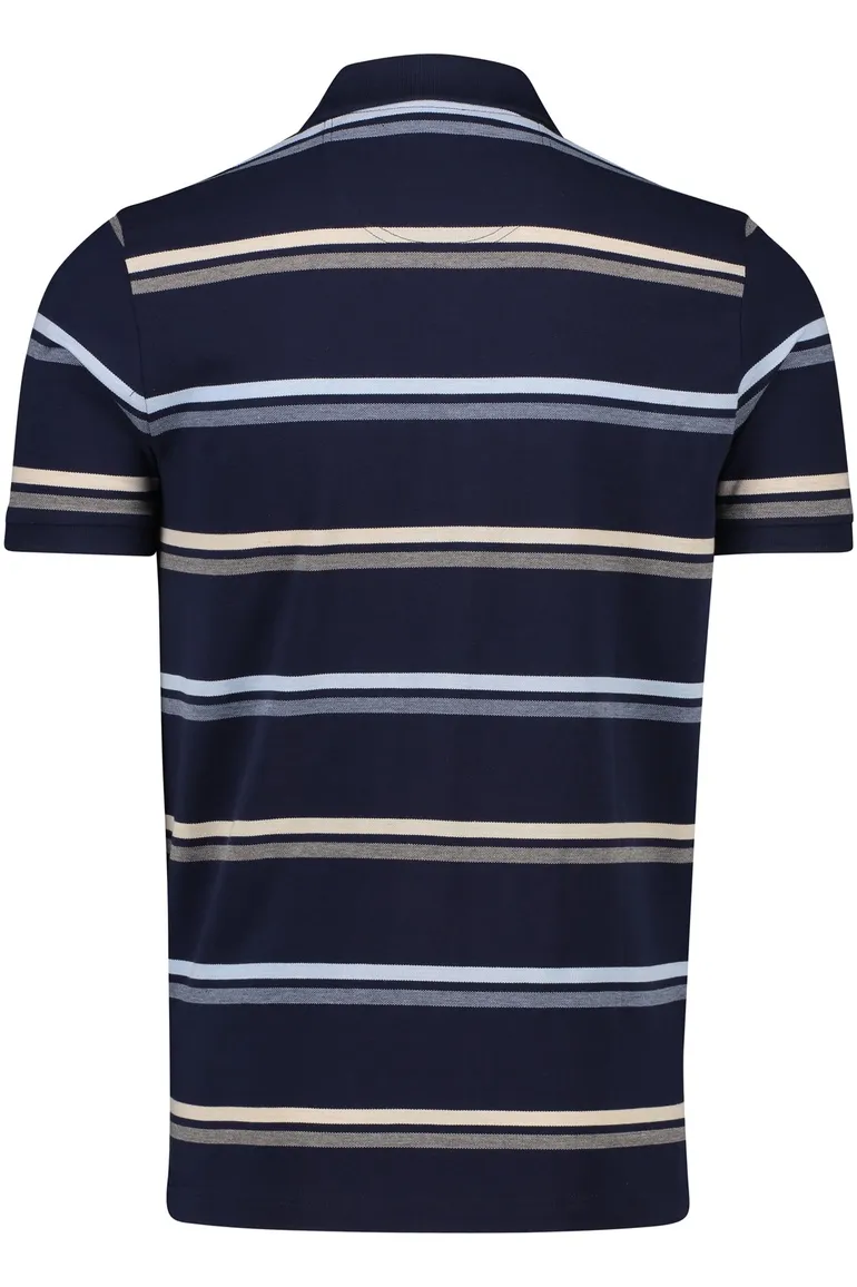 Pierre Cardin polo normale fit navy gestreept katoen