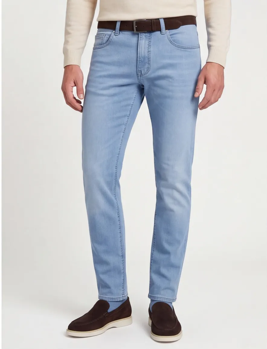 Pierre Cardin 5-pocket jeans blauw