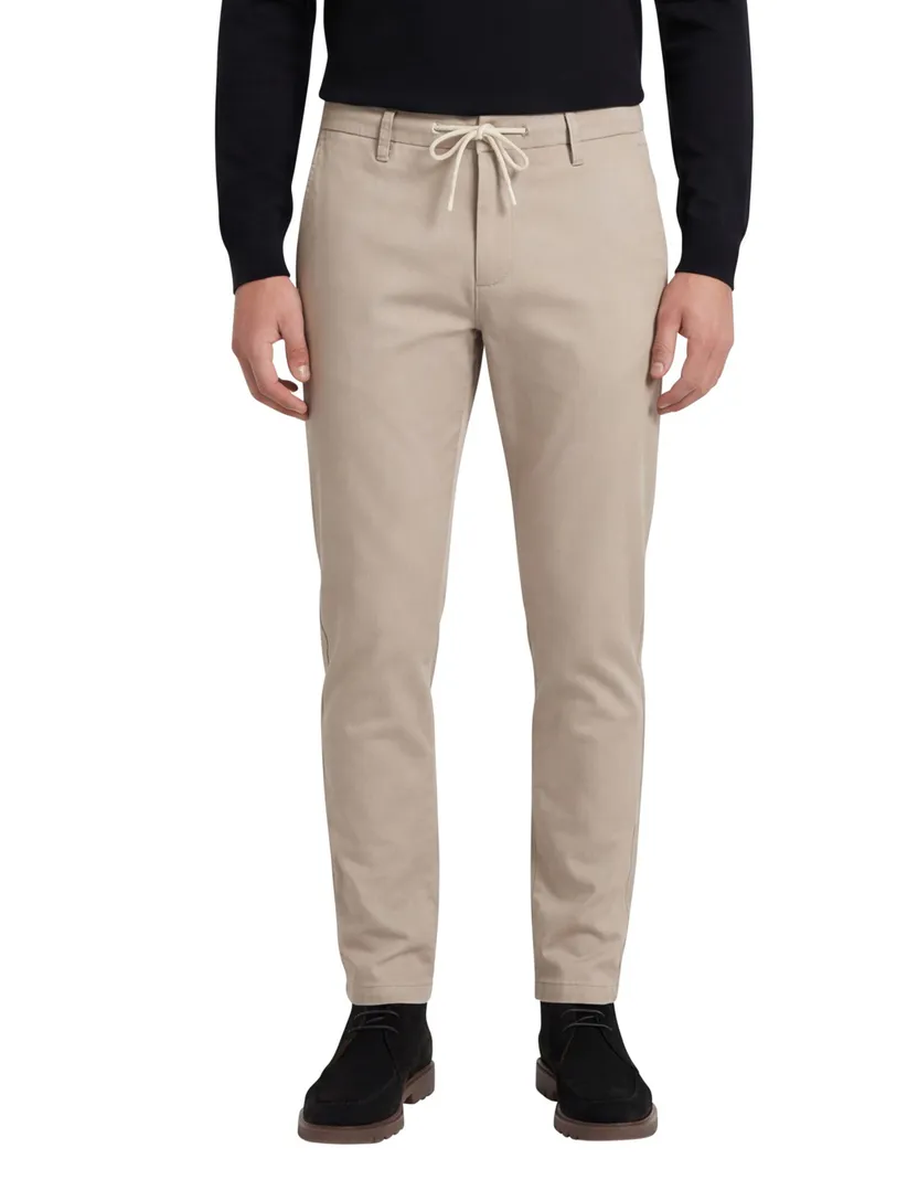 Alberto katoenen chino slim fit beige effen