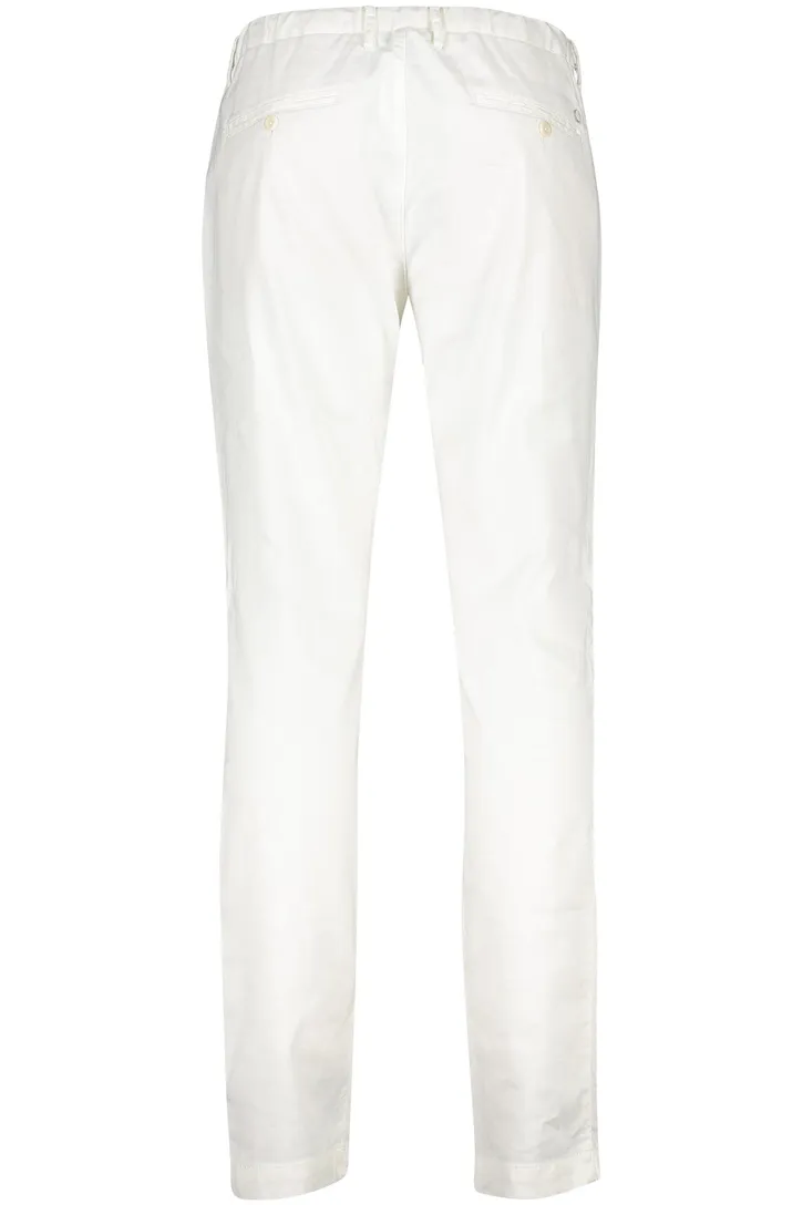 katoenen Alberto slim fit chino linnenmix wit