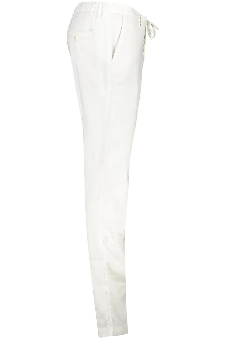 katoenen Alberto slim fit chino linnenmix wit