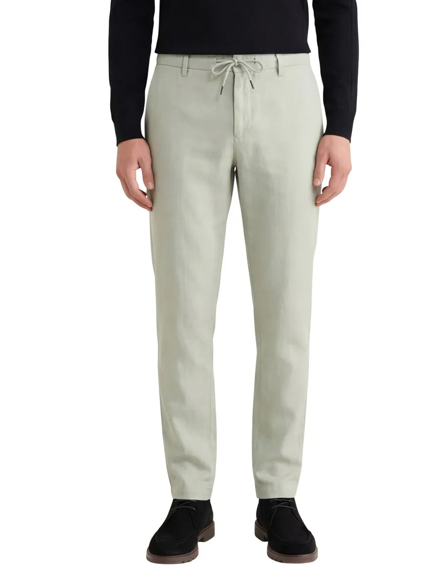 Alberto slim fit Performance chino linnen groen