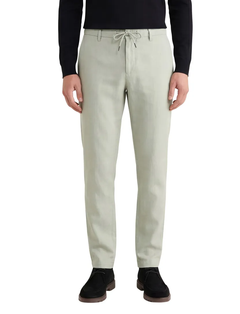 Katoenen Alberto slim fit Performance chino groen