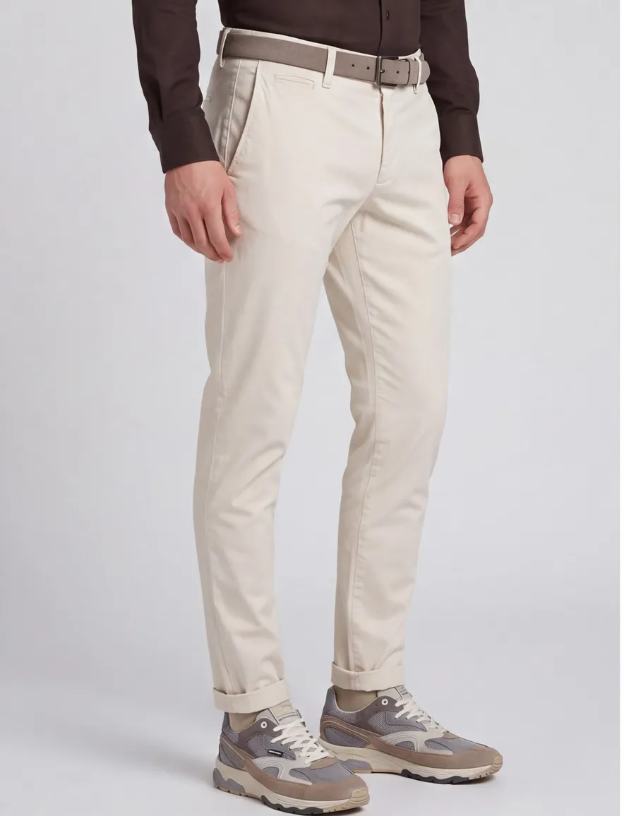 Alberto pantalon off white rob slim fit