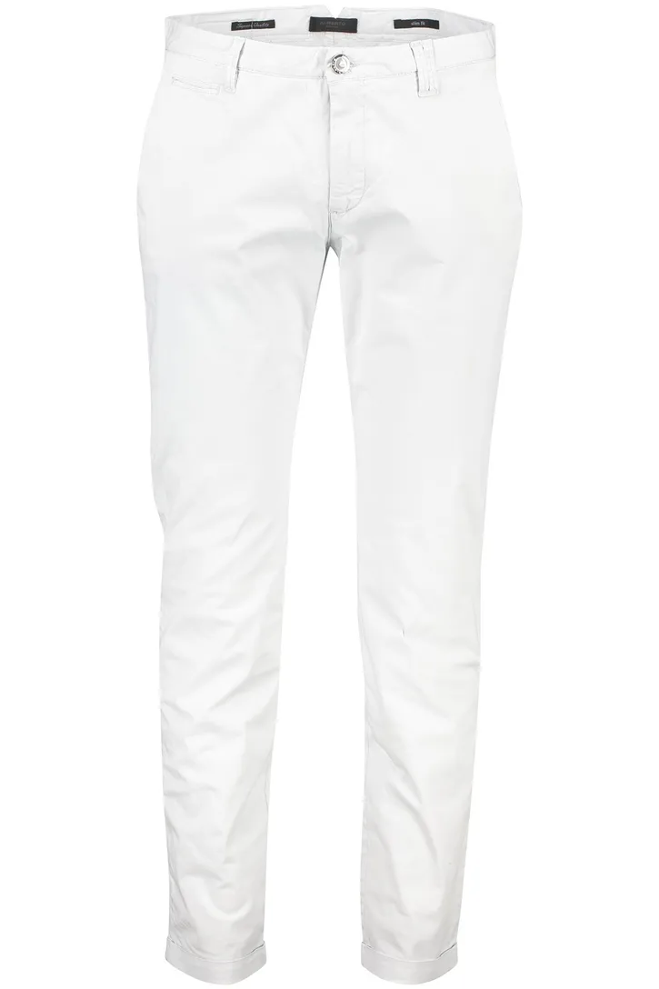 Alberto Rob chino elastische band grijs effen katoen slim fit