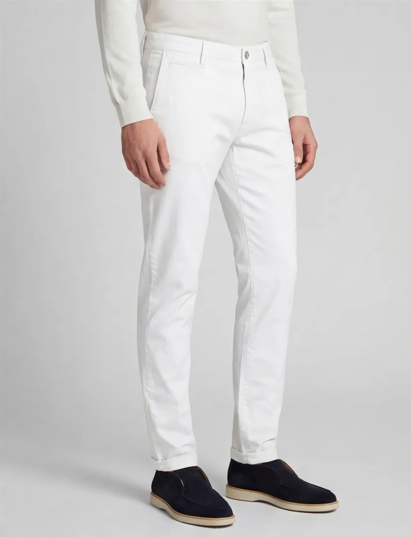 Alberto Rob chino elastische band grijs effen katoen slim fit