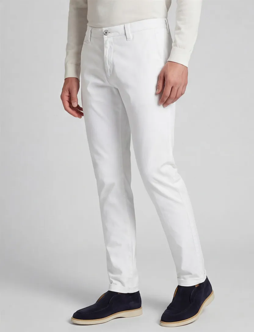 Alberto Rob chino elastische band grijs effen katoen slim fit