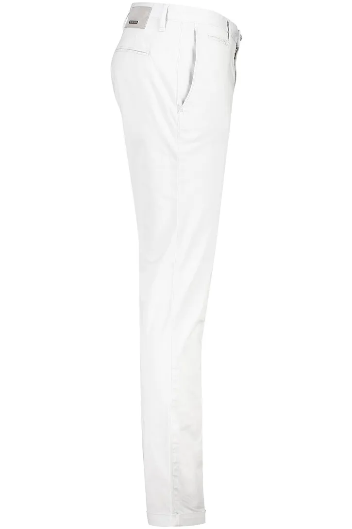 Alberto Rob chino elastische band grijs effen katoen slim fit