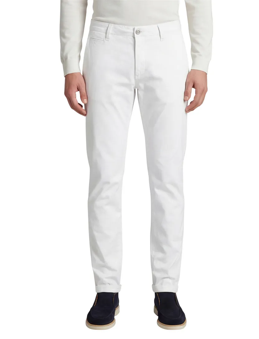 Alberto Rob chino elastische band grijs effen katoen slim fit
