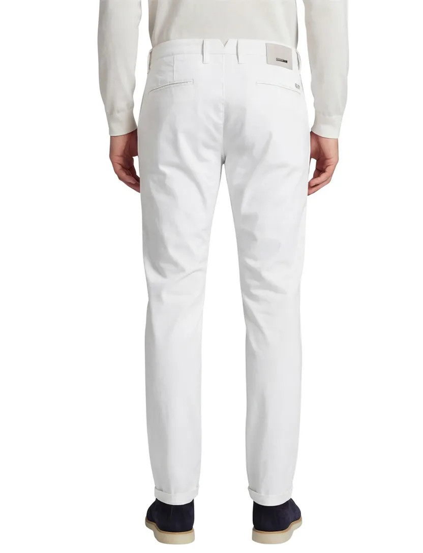 Alberto Rob chino elastische band grijs effen katoen slim fit