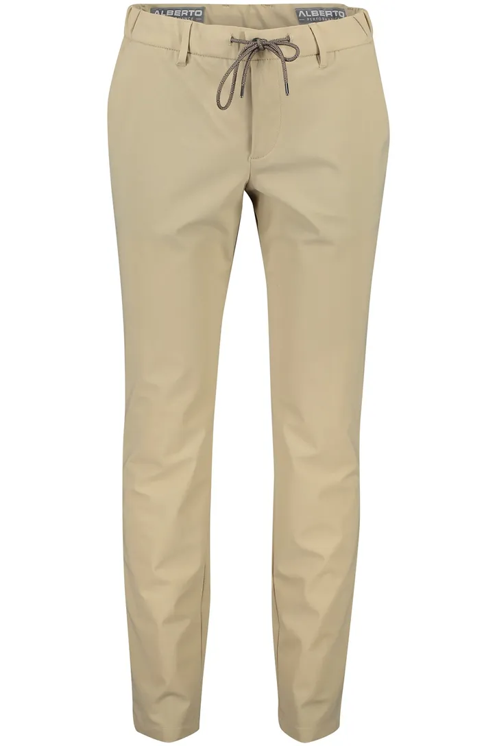 Alberto pantalon beige mover slim fit stretch