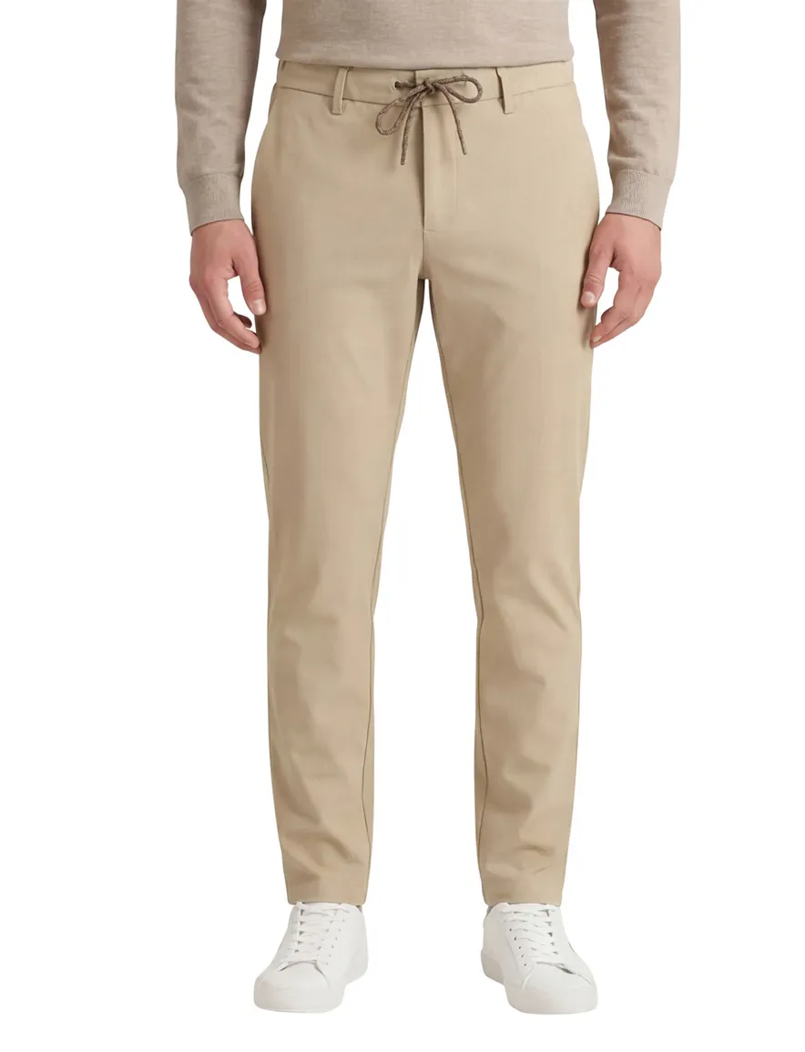 Alberto chino met elastische band beige mover slim fit