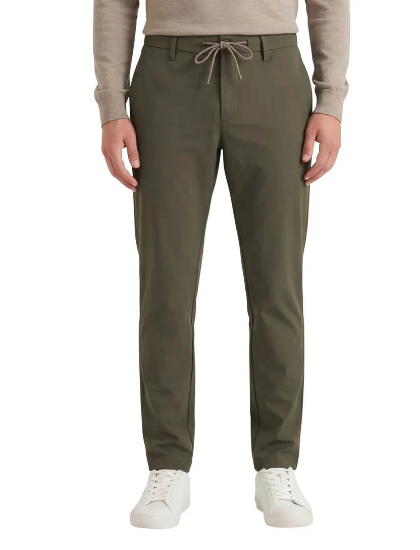 Alberto pantalon donkergroen mover slim fit chino elastische band