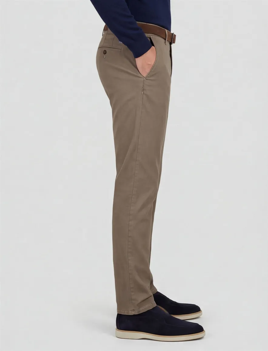 Pantalon chino bruin Alberto Rob