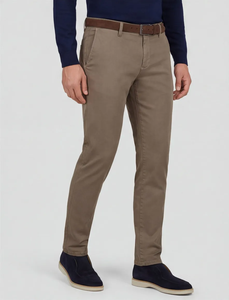 Pantalon chino bruin Alberto Rob