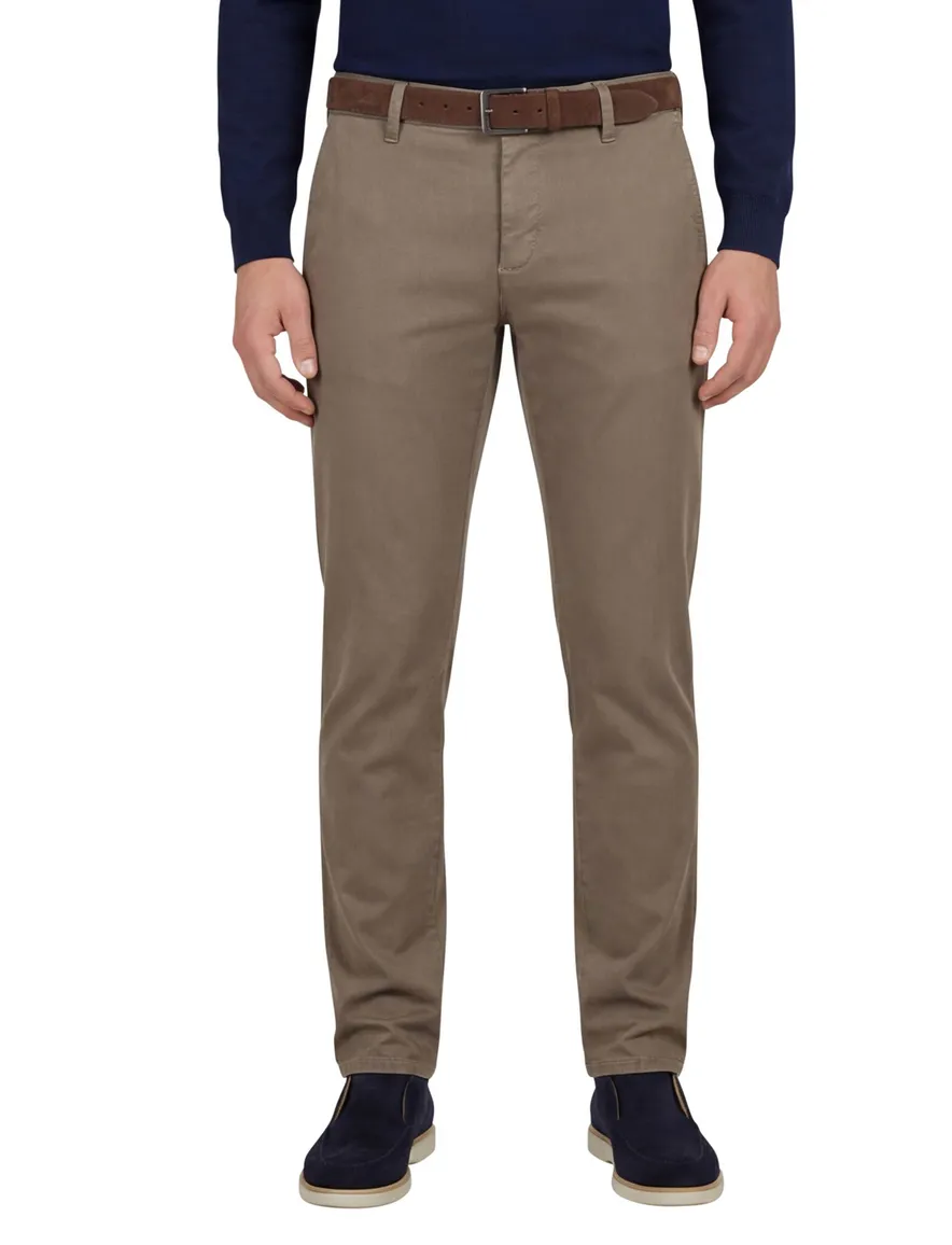 Pantalon chino bruin Alberto Rob