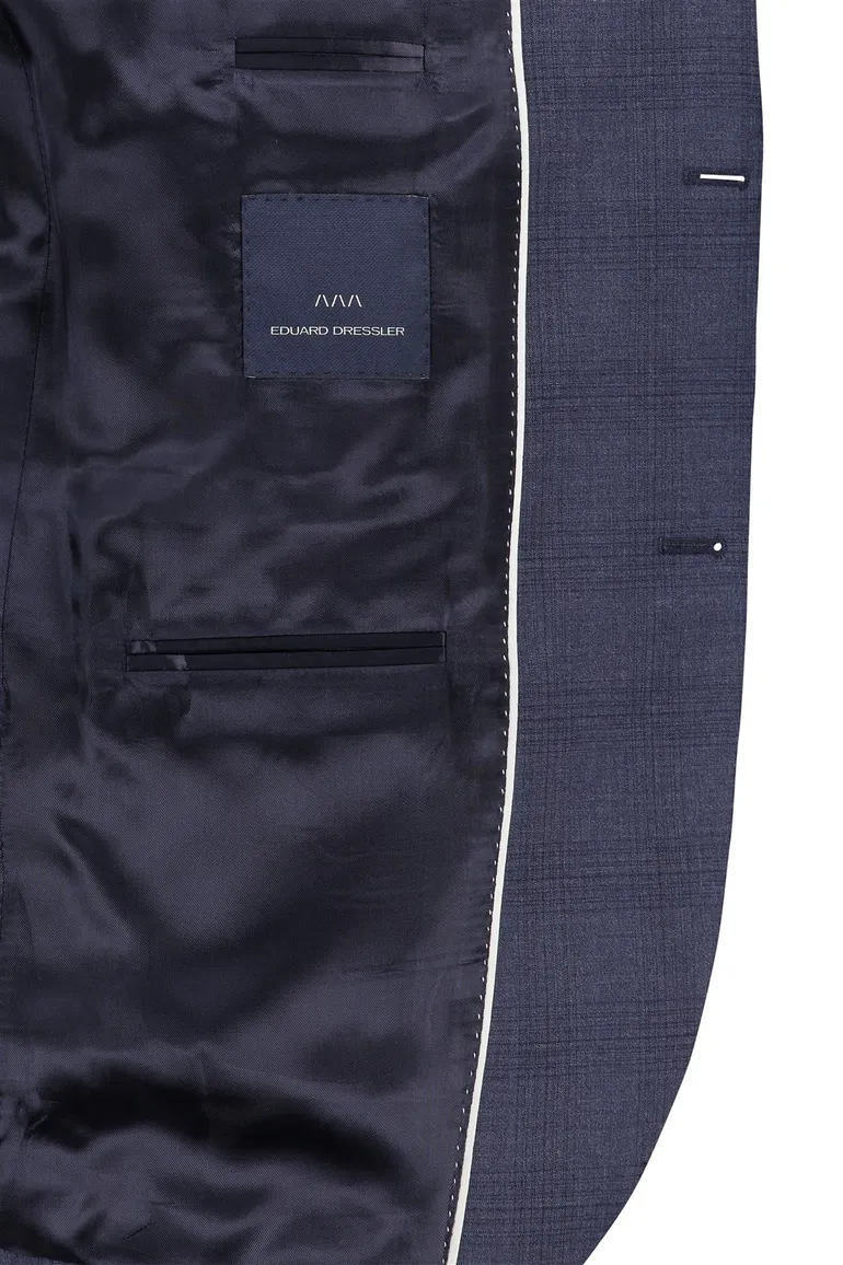 Dressler donkerblauw geruit colbert shaped fit
