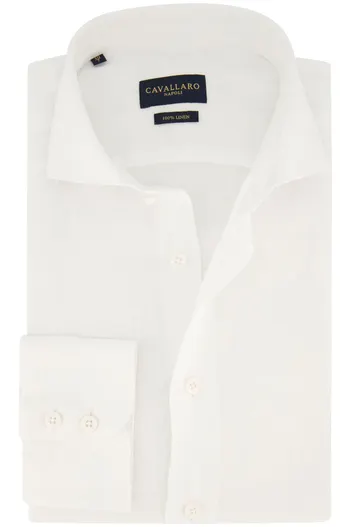 Cavallaro Cavallaro overhemd slim fit wit effen