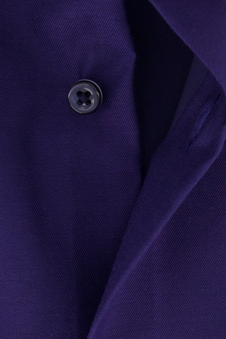 Korte mouw modern fit Eterna katoenen overhemd donkerblauw