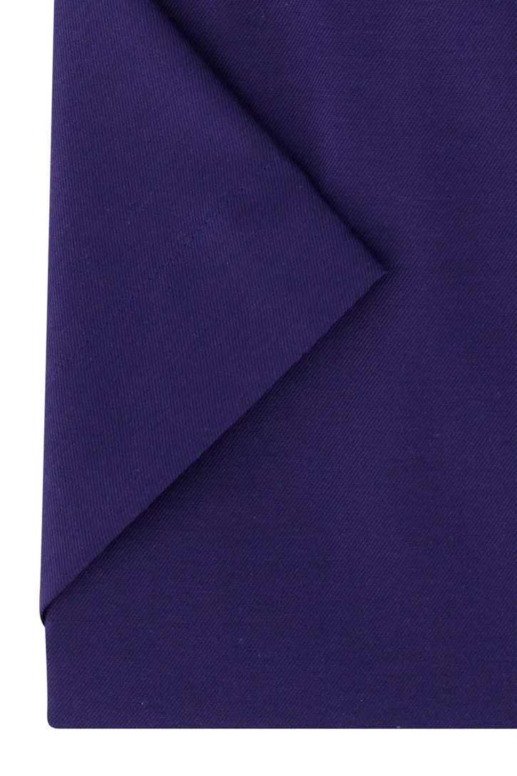 Eterna donkerblauw overhemd korte mouw katoen modern fit
