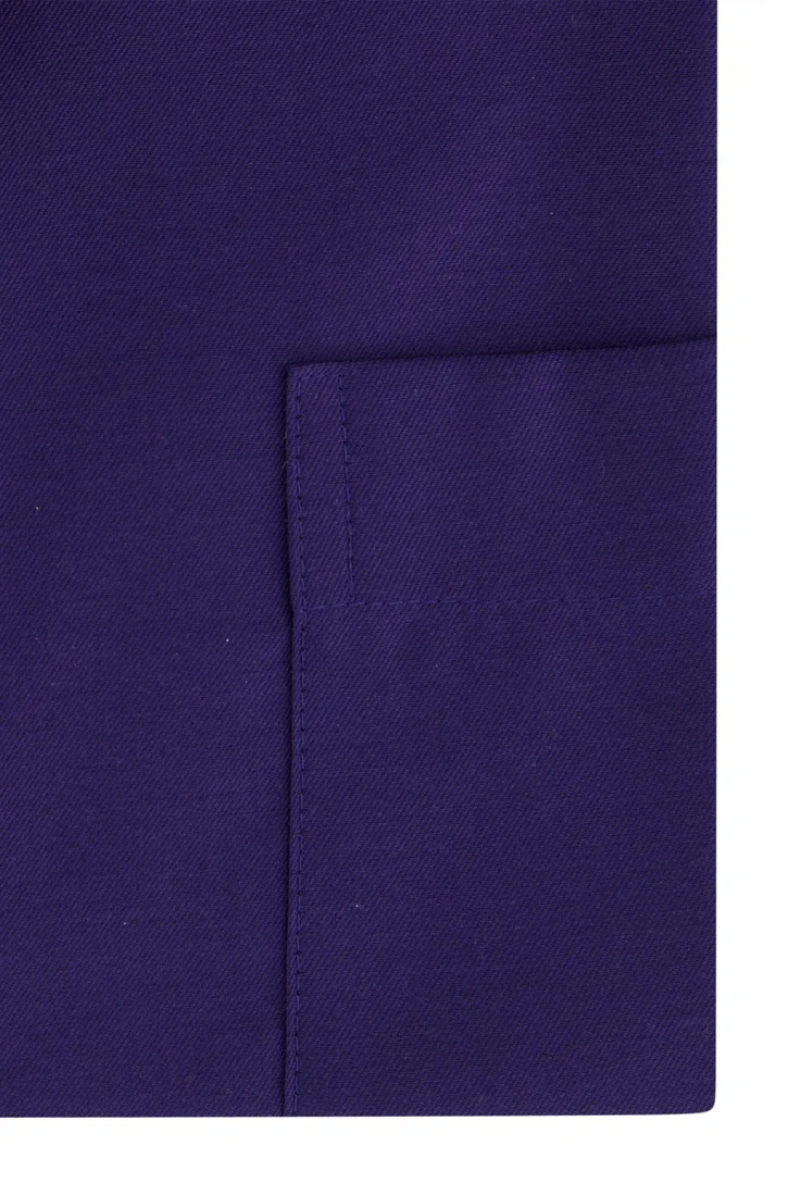 Eterna donkerblauw overhemd korte mouw katoen modern fit