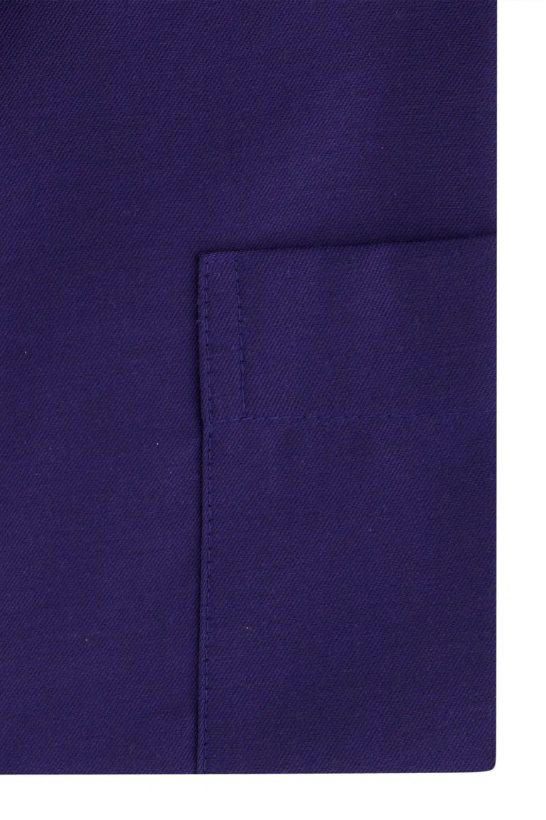 Korte mouw modern fit Eterna katoenen overhemd donkerblauw