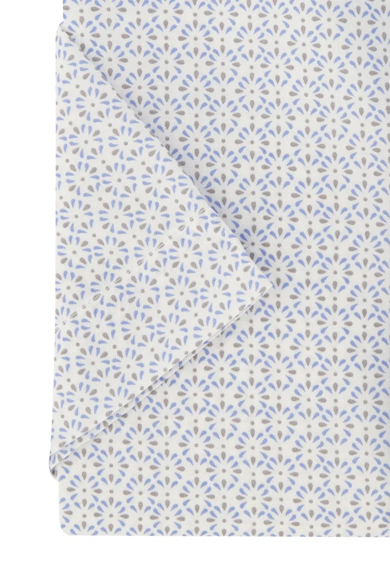 Eterna overhemd korte mouw comfort fit wit geprint