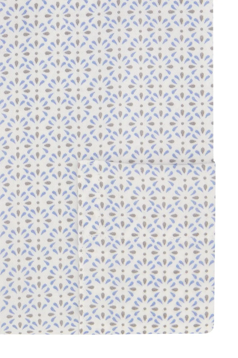 Eterna overhemd korte mouw comfort fit wit geprint