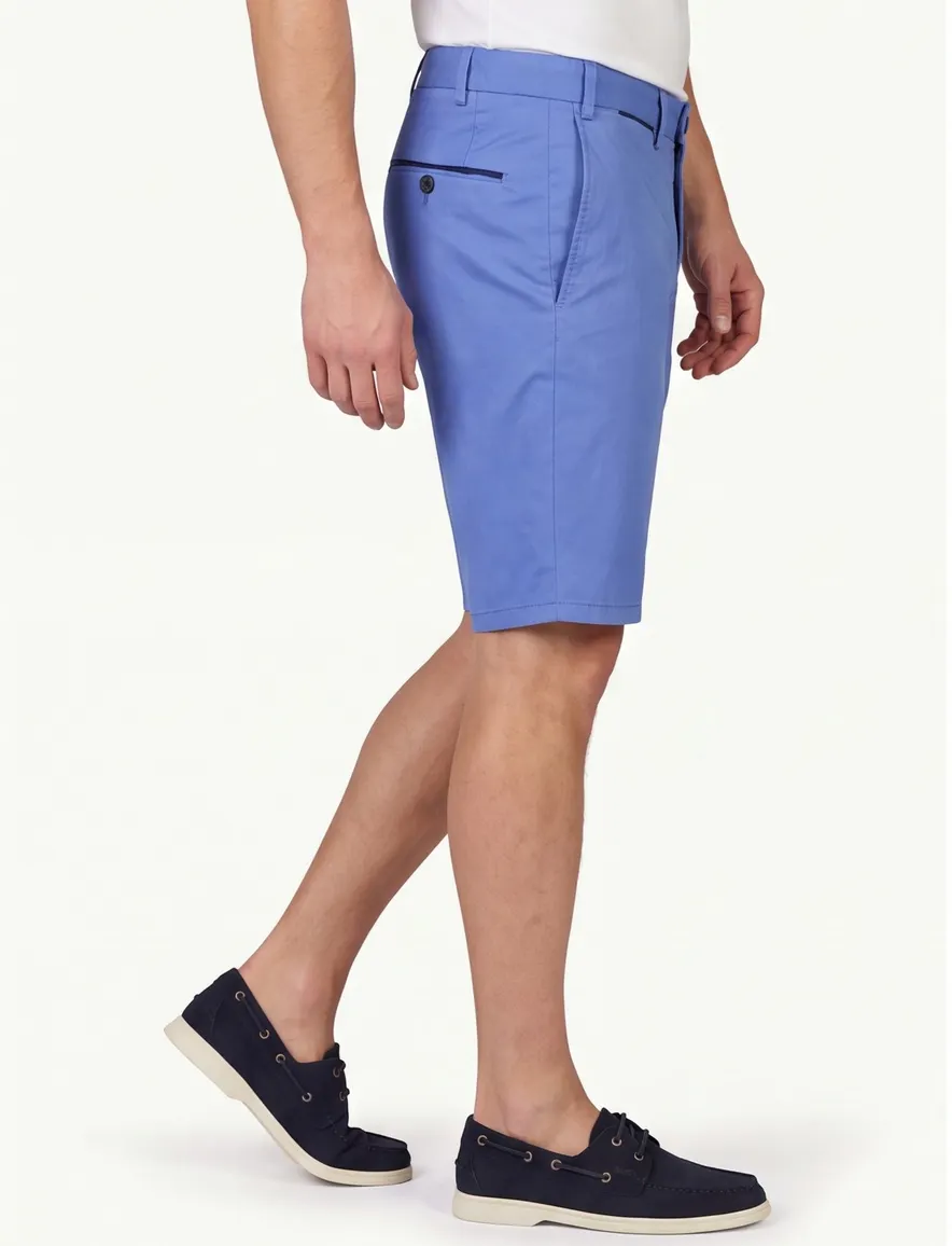 Hiltl bermuda blauw katoen normale fit
