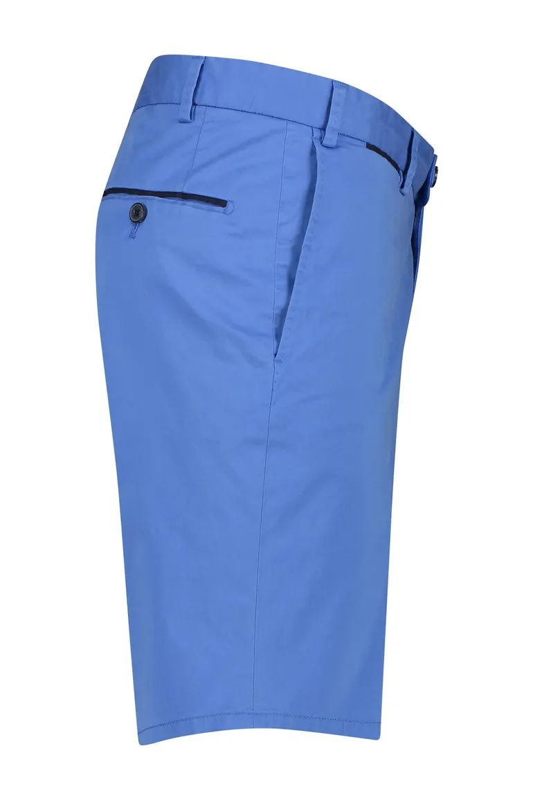 Hiltl bermuda blauw katoen normale fit